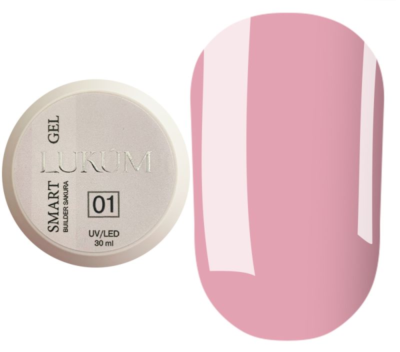 Lukum Гель для ногтей Smart Gel №01 (Sakura), 30 мл