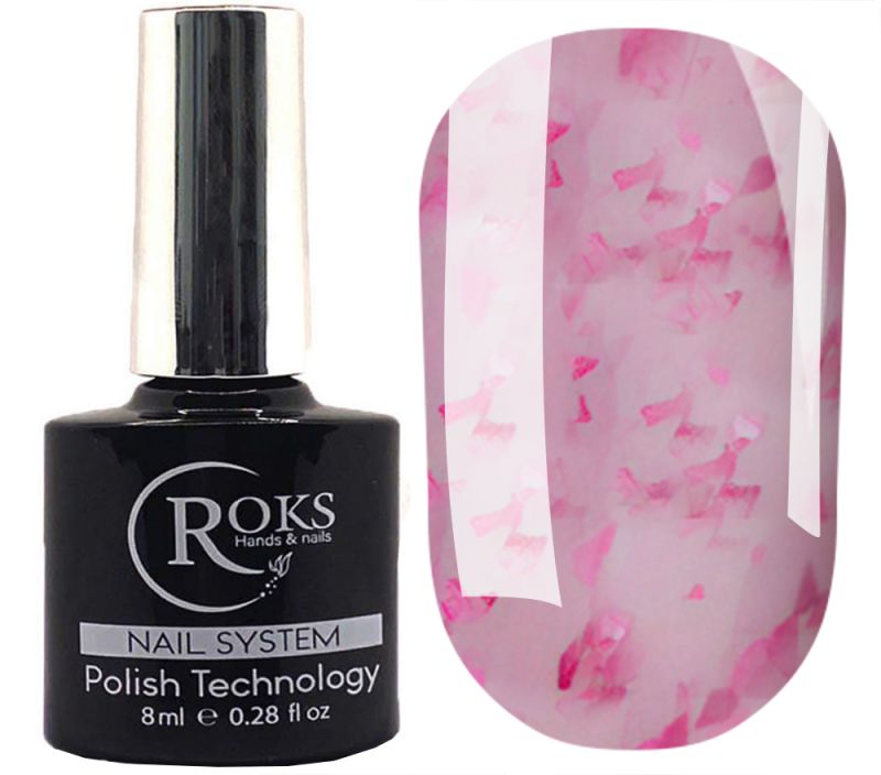 Roks Base Rubber French Potal №081 (pink with pink potal), 8 ml