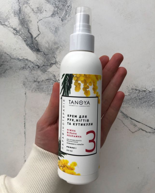 Tanoya cream for hands, nails and cuticles, Mimosa, 200 ml