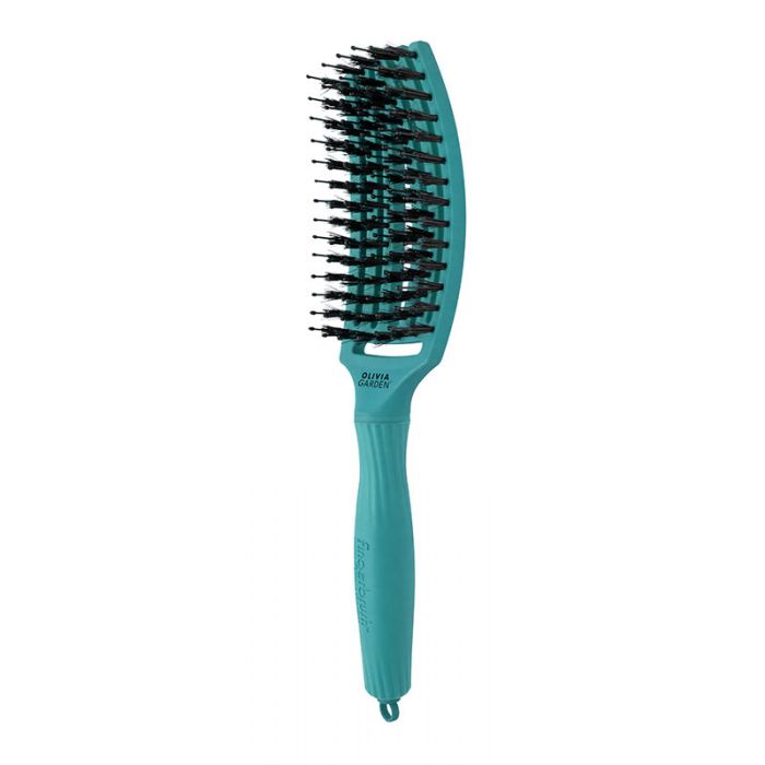 Olivia Garden Щетка массажная с натуральной щетиной Finger Brush Combo Medium Tropical Ocean