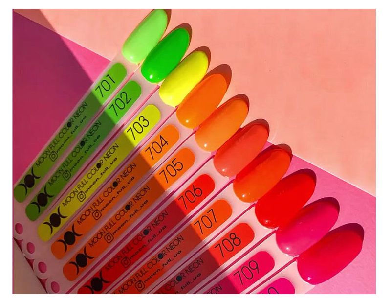 Gel varnish MOON FULL Neon color Gel polish No. 705 (orange, neon), 8 ml