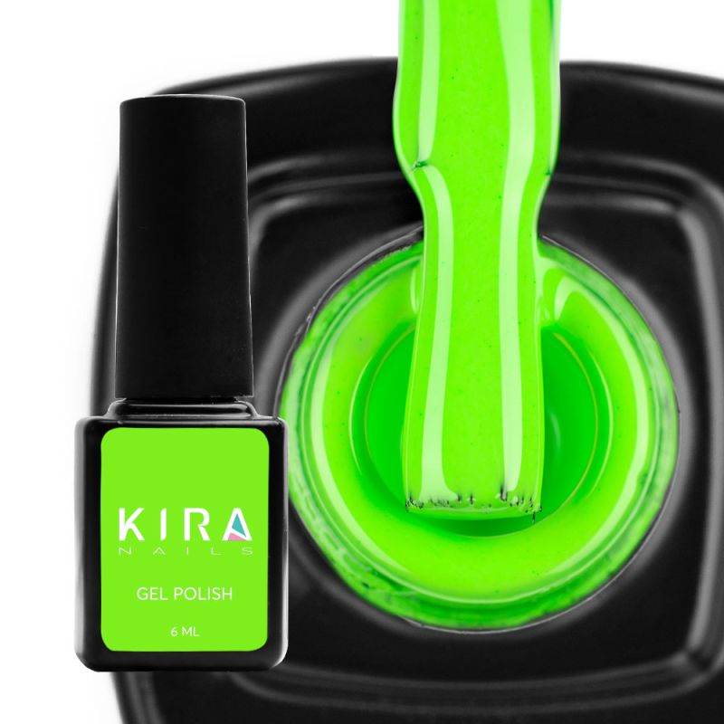 Kira Nails gel-varnish No. 185 (neon light green, enamel) 6 ml