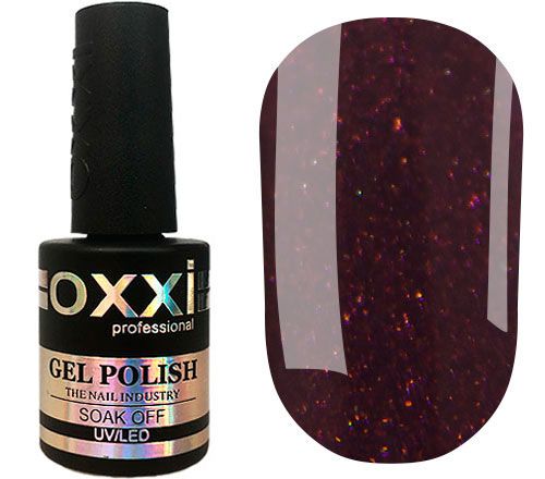 OXXI Гель-лак для ногтей №183 (темный вишневый, микроблеск), 10 мл