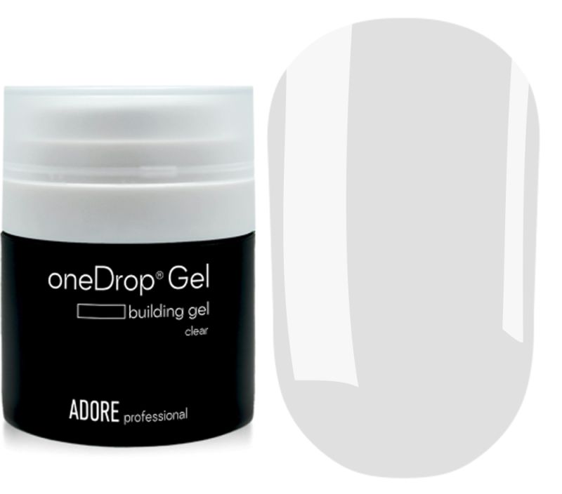 ADORE Гель для наращивания One Drop Gel Clear, 30 мл (с вакуумной помпой)