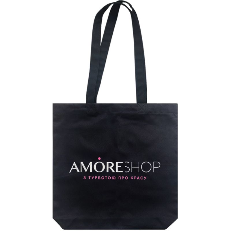AmoreShop Эко сумка из хлопка брендированная, черная