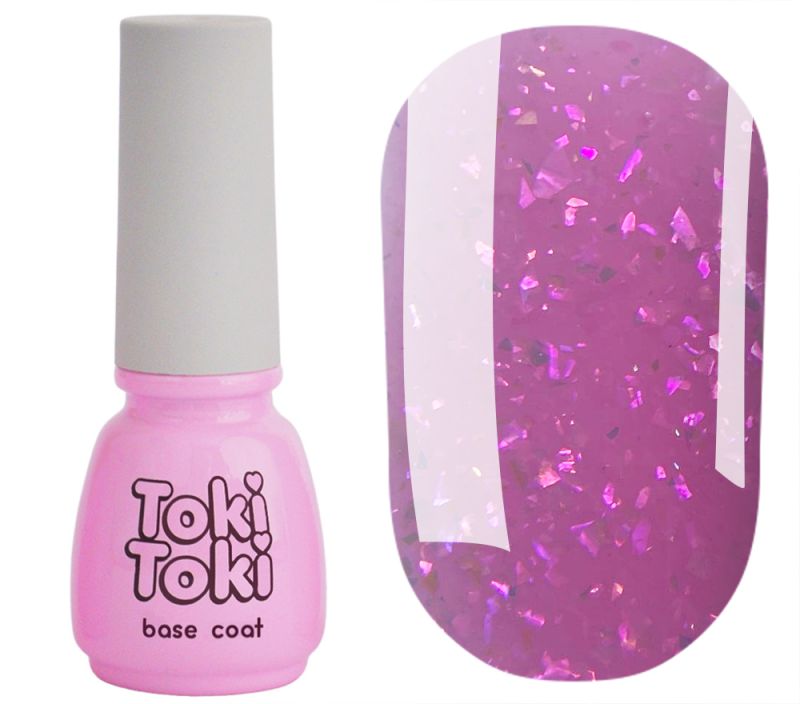 Toki Toki Nail base Stars Base SB11 (raspberry with gold leaf), 5 ml