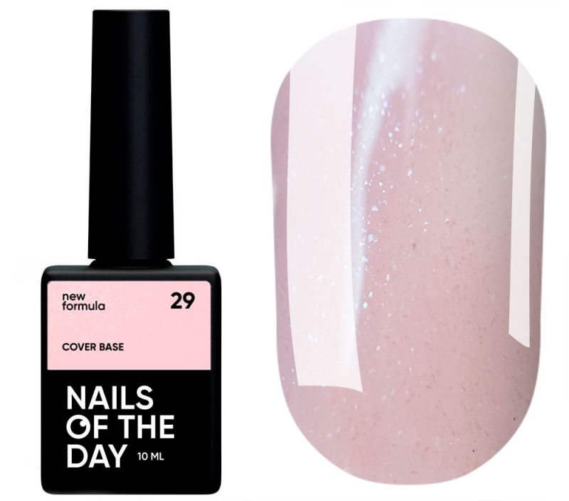 Nails Of The Day Base for nails Cover base No. 29 (like soft nude with silver shimmer), 10 ml