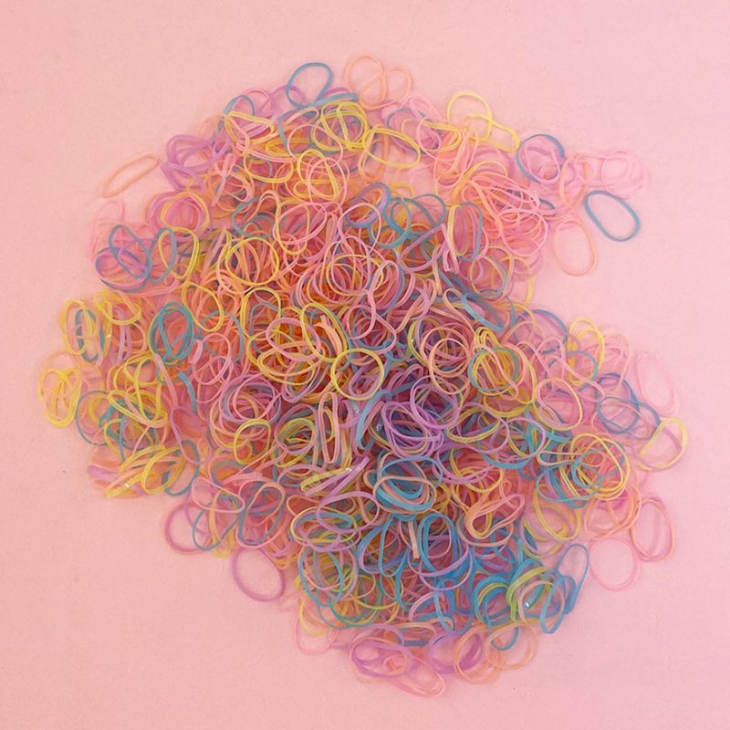 Elastic bands for braids silicone (colored pastel) 1 cm, 1000 pcs