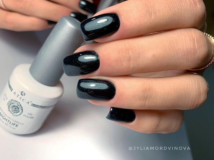Gel varnish Atica Nightlife GPM116 (dark green, micro-shine), 7.5 ml