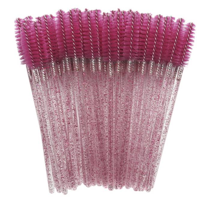 nylon - 50 pcs - fuchsia on a transparent base with red sequins