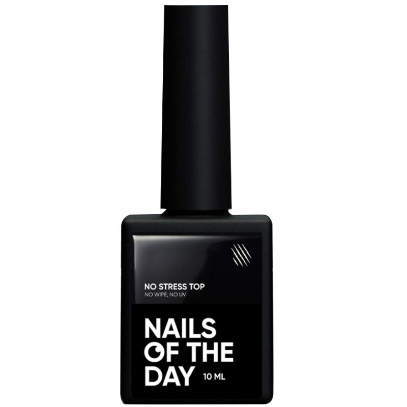 Nails Of The Day Glossy nail top without sticky layer and without UV filters No stress top no wipe, 10 ml