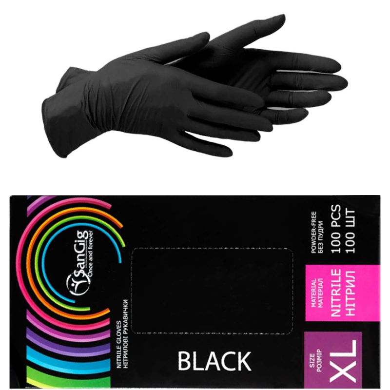 100 pieces - Black - XL