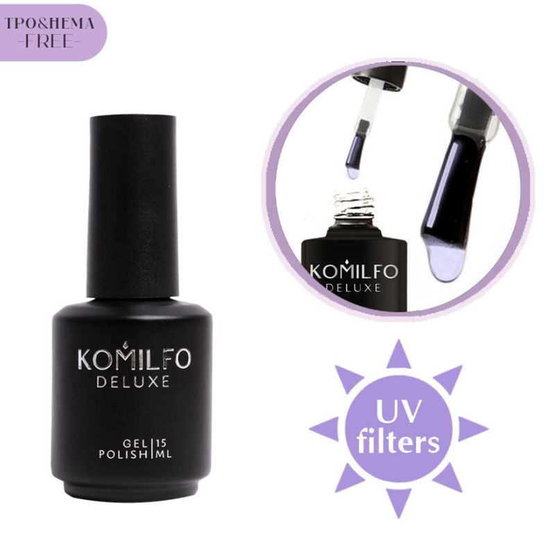 Komilfo No Wipe with Filters Top HEMA/TPO free - топ для нігтів, гель-лакова система, 15 мл