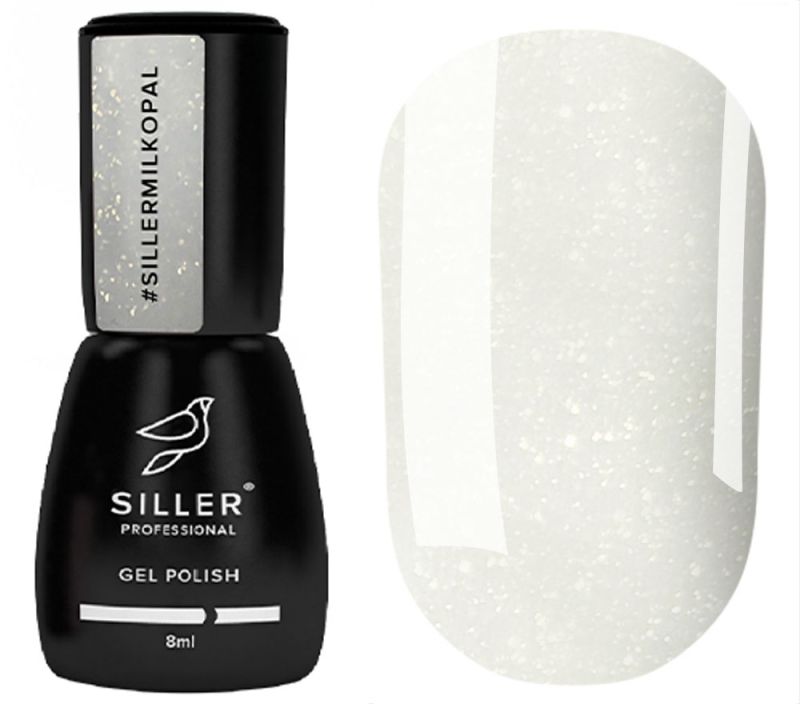 Siller Nail Base Cover Opal Milk (milky with micro glitter), 8 ml