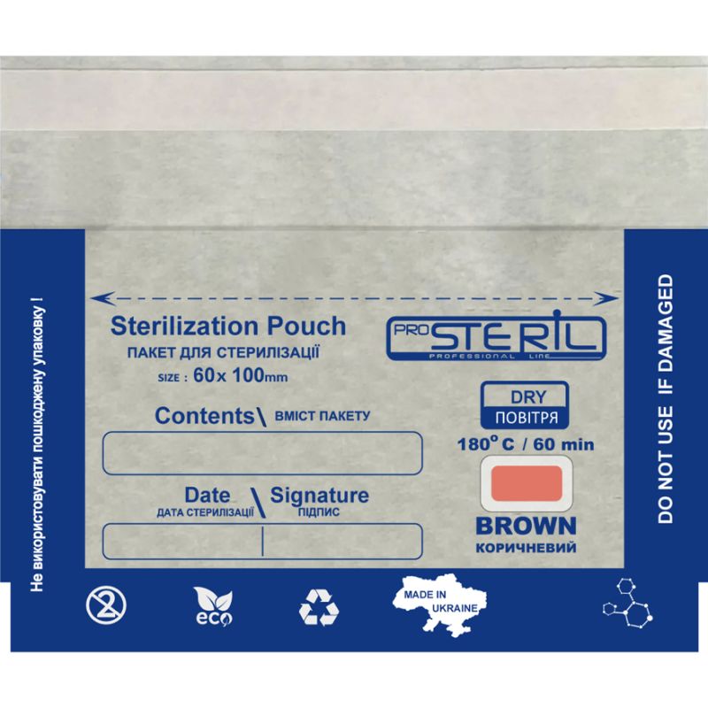 ProSteril Air sterilization kraft bags, transparent 75x150 mm, 100 pcs/pack