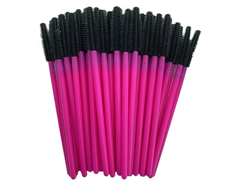 silicone - 50 pcs - black on pink base