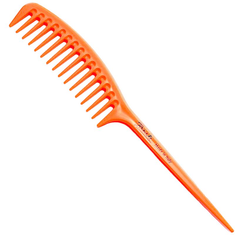 Janeke Fashion Сomb Comb with handle for hair Orange neon