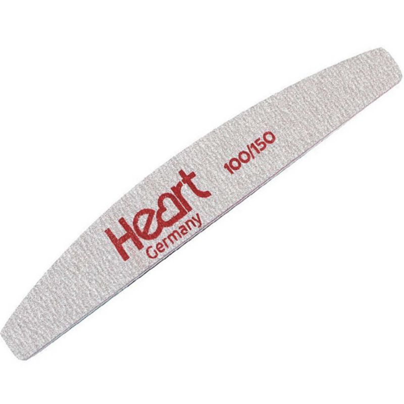 Пилка для ногтей HEART Half 100/150, полукруг, серая