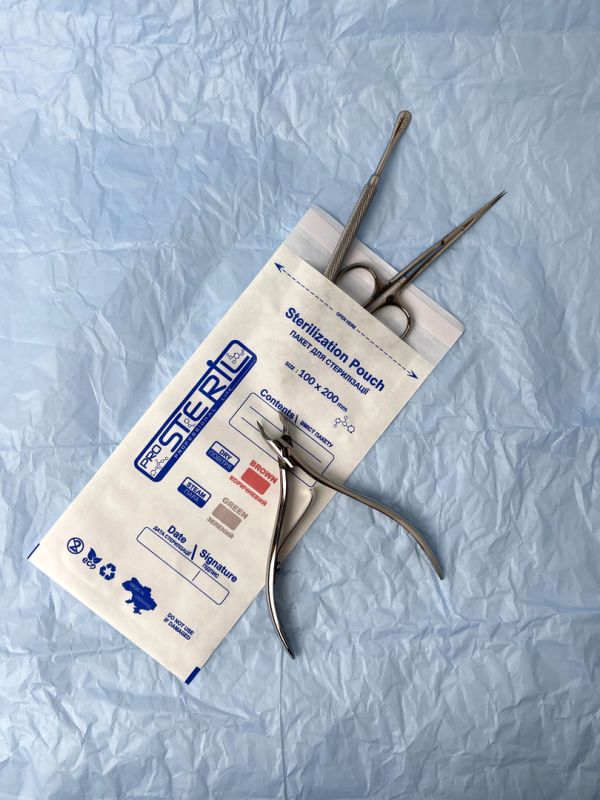 ProSteril Kraft bags for air and steam sterilization, white 100x200 mm, 100 pcs / pack