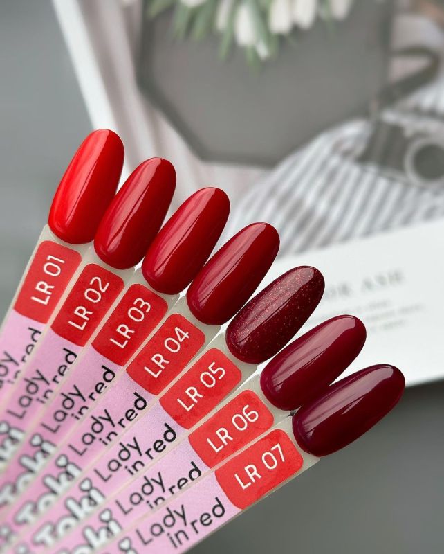 Toki Toki Gel nail polish Lady in Red 003 (rich red, enamel), 5 ml