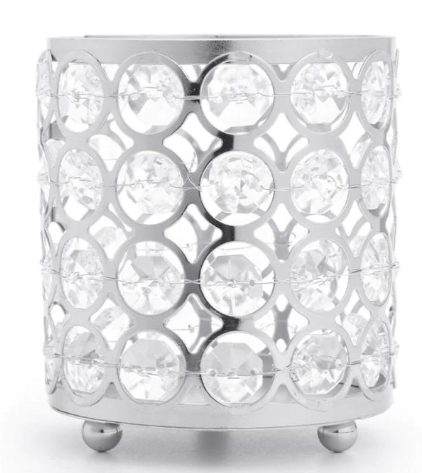 Glass holder for brushes and files, metal, with a round stone