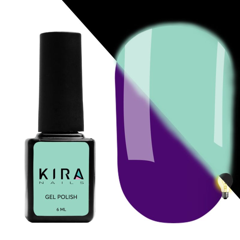 Гель-лак Kira Nails FLUO 009 (фиолетовый, флуоресцентный), 6 мл
