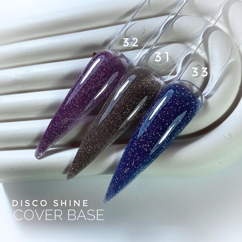 Grade База для нігтів світловідбиваюча Shine base 33 (синій з блискітками), 15 мл