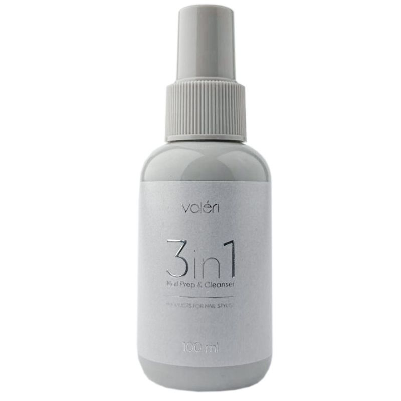Valeri Засіб для знежирення та зняття липкого шару 3в1 Nail Prep & Cleanser, 100 мл (спрей)