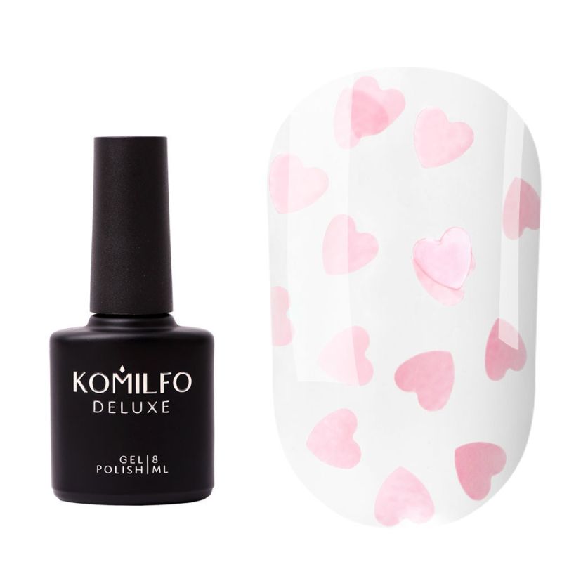 Komilfo L'amour Rose Top, top for nails without LSH, with UV filter, 8 ml