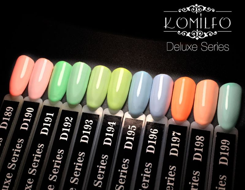 Gel varnish Komilfo Deluxe Series D196 (pastel, light cornflower blue, enamel), 8 ml.