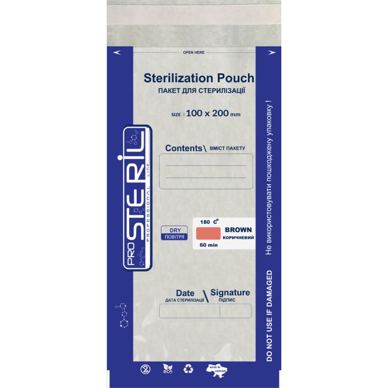 ProSteril Air sterilization kraft bags, transparent 75x150 mm, 100 pcs/pack