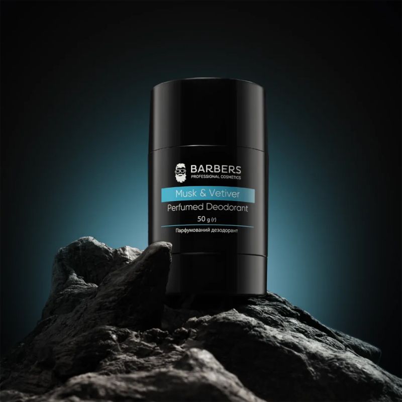 BARBERS Дезодорант парфумований Musk & Vetiver, 50 г