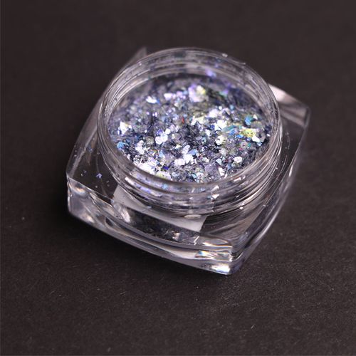 Komilfo sequins MIX chameleon 003, mix sizes, (silver / blue / purple), 1.5 g