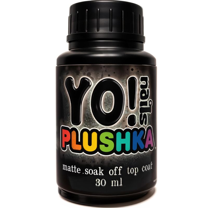 YO!Nails Plushka Matte Soak Off Top Coat - матовый закрепитель для гель-лака, 30 мл (бочонок)