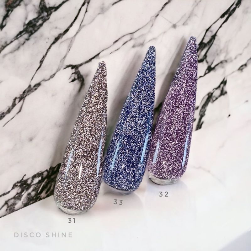 Grade База для нігтів світловідбиваюча Shine base 33 (синій з блискітками), 15 мл