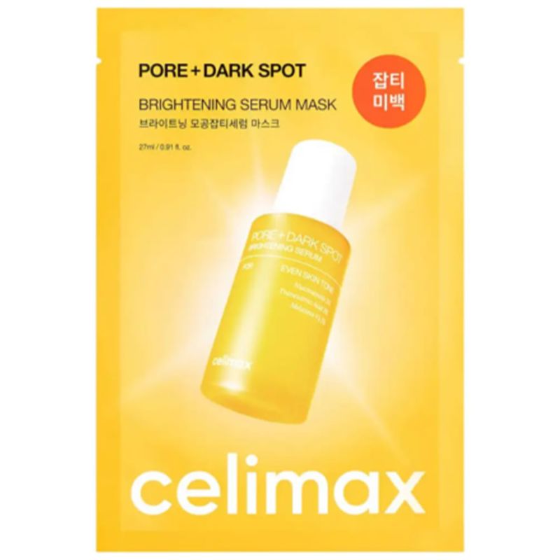 CELIMAX Маска тканевая для выравнивания тона лица Pore+Dark Spot Brightening Serum Mask, 27 мл