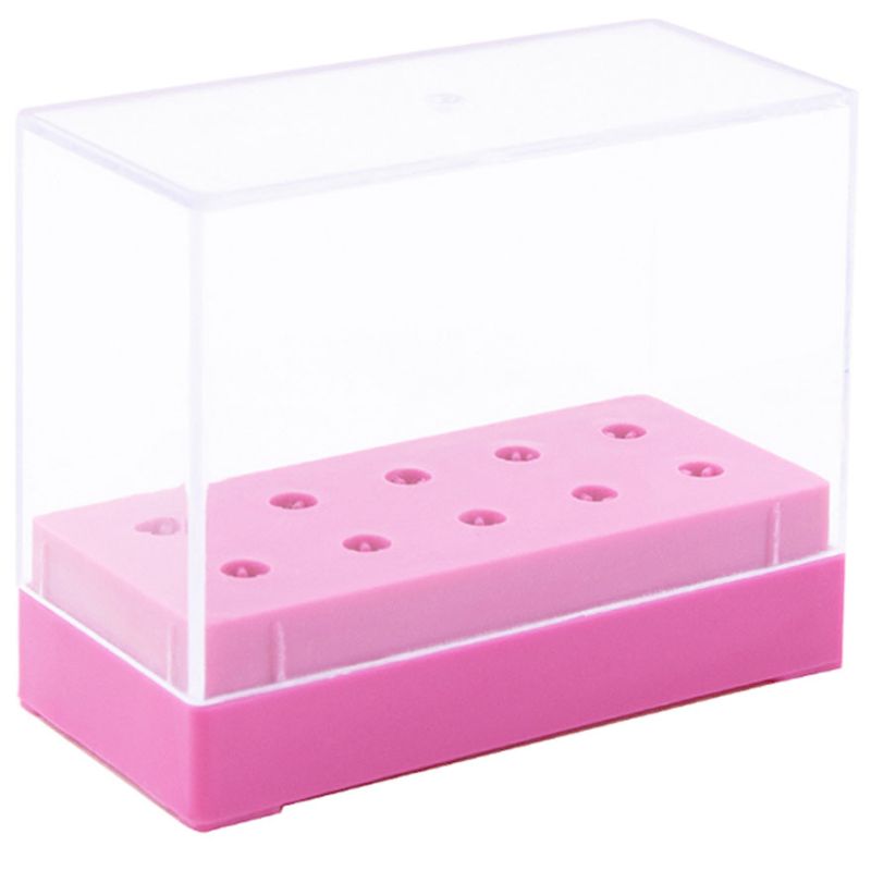 Cutter box with lid for 10 pcs, pink