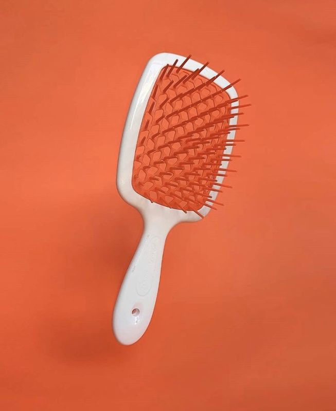 Janeke Superbrush Гребінець для волосся Білий з Помаранчевим