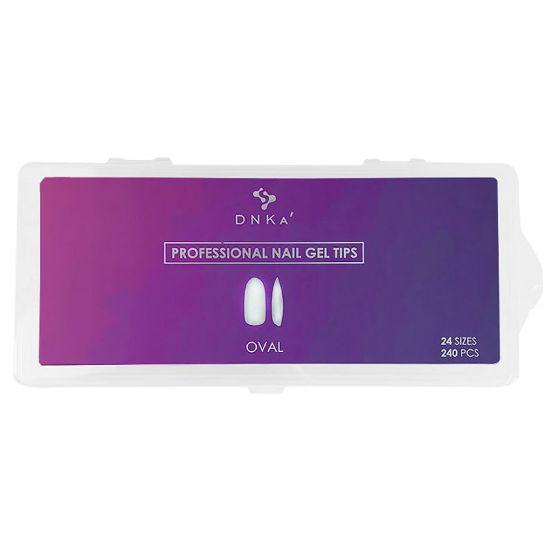 DNKa Гелеві тіпси для нарощування Professional Nail Gel Tips Oval, 240 шт