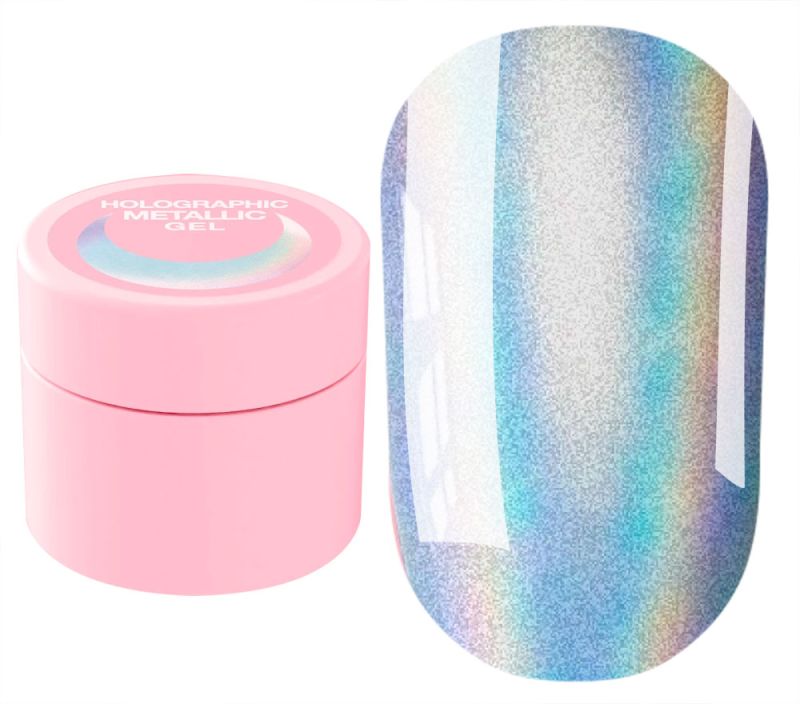LUNA Гель-краска для ногтей Holographic Metallic Gel, 5 мл