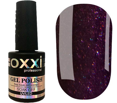 OXXI Гель-лак для ногтей №078 (темный коричневый, микроблеск), 10 мл
