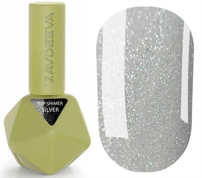 Victoria Avdeeva Топ для нігтів Top Shimmer Silver, 12 мл