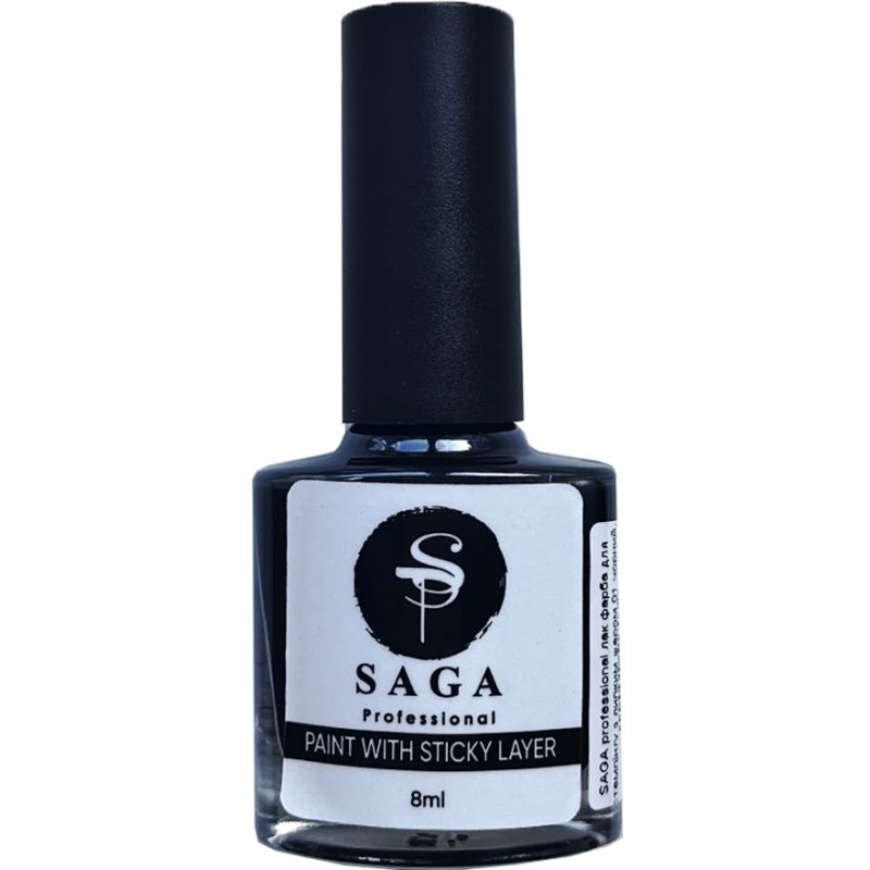 SAGA professional varnish for stamping with a sticky layer 01 black, 8 ml