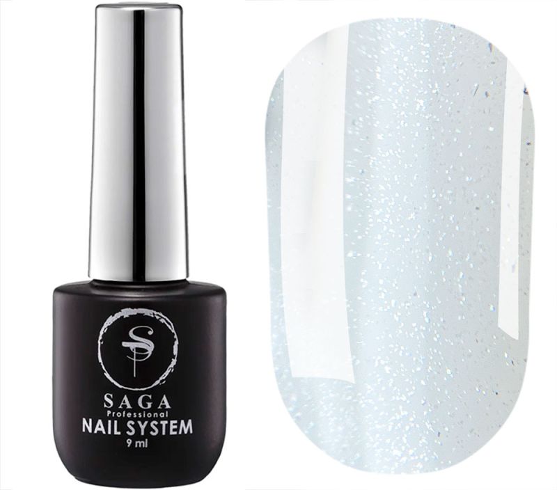 SAGA professional Top without a sticky layer CRUSH 05 (transparent with fine shimmer), 9 ml