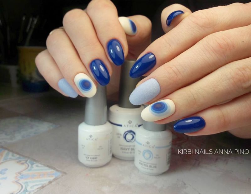 Gel varnish Atica Navy blue GPM49 (blue, enamel), 7.5 ml