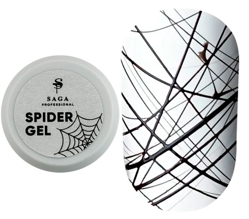 SAGA professional Spider Gel черный, 8 мл