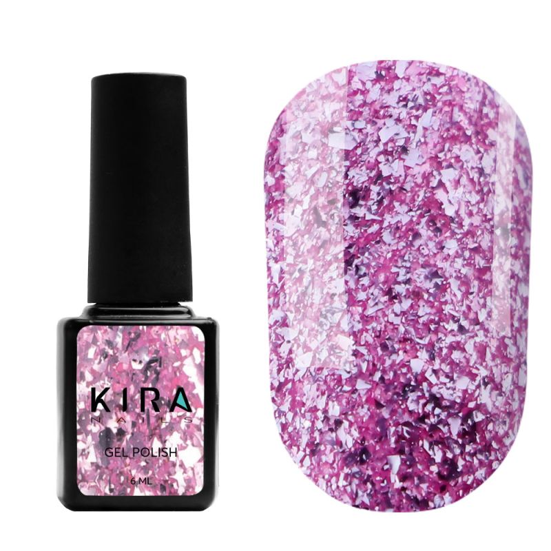 Kira Nails Shine Bright gel varnish No. 008 (pink with sparkles), 6 ml