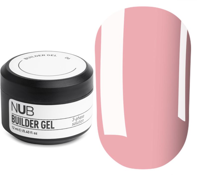 NUB Builder Gel №06 - Гель для наращивания трехфазный густой (нюдовый), 12 мл