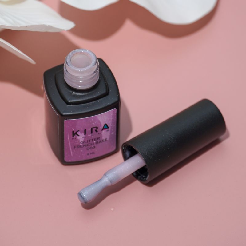 Kira Nails База для нігтів Glitter French Base 003, 6 мл
