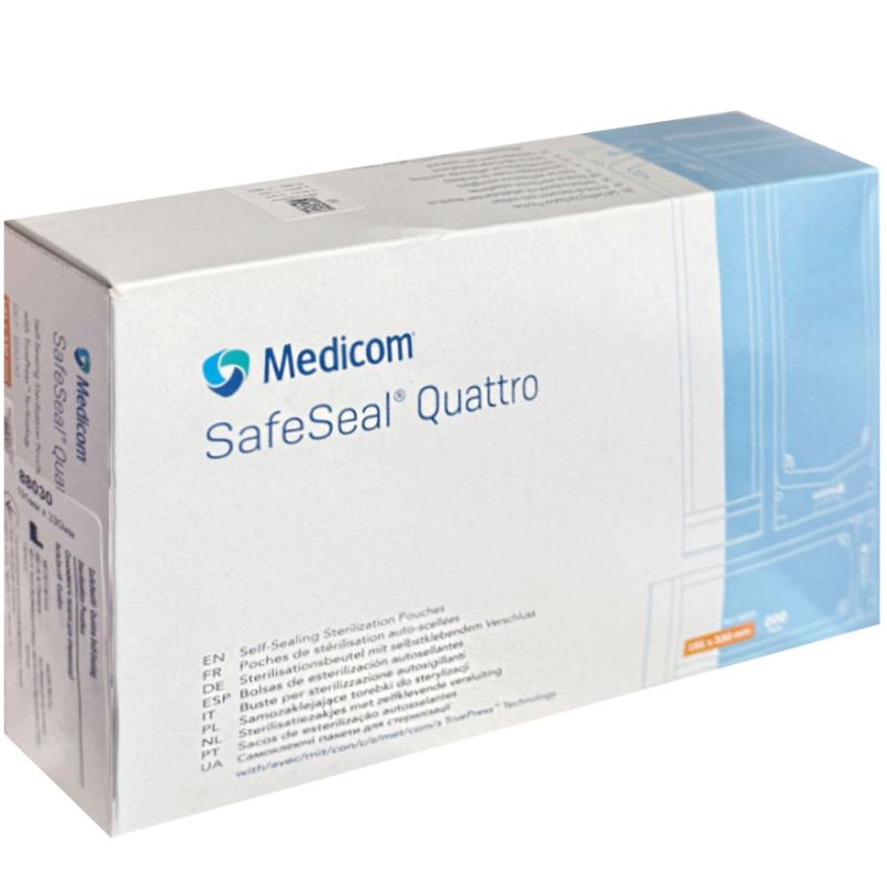 Medicom Safe Seal Quattro self-adhesive sterilization bags (89mmx133mm), 200 pcs.